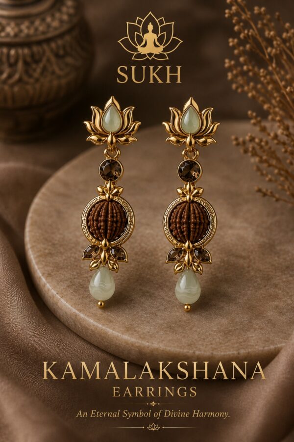 Kamalakshana Earrings – Elegant Lotus-Inspired Earrings for Inner Peace, Emotional Balance, Focus, Positive Energy & Spiritual Growth