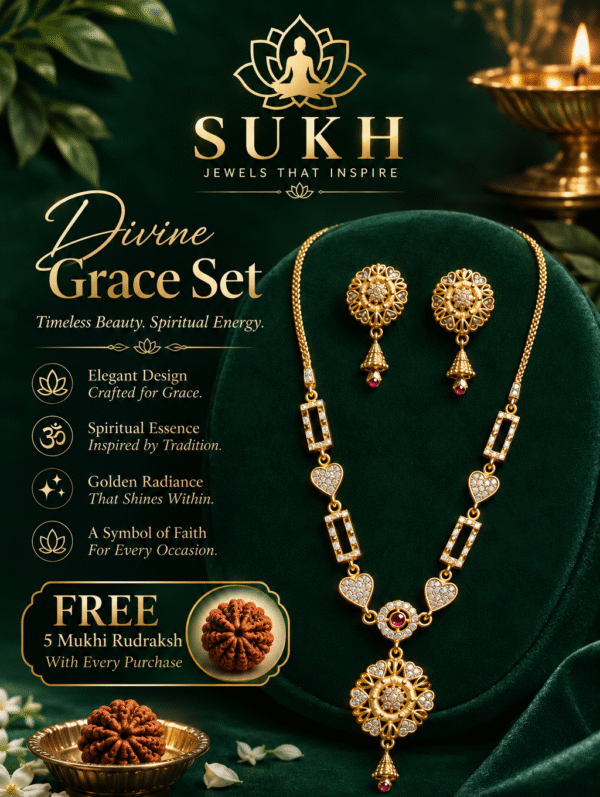Divine Grace Jewelry Set – Elegant Necklace & Matching Earrings Set for Women with Traditional Spiritual Design